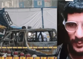 (Left) Red Fort Blast site (Right) JeM-linked doctor Dr Umar Nabi