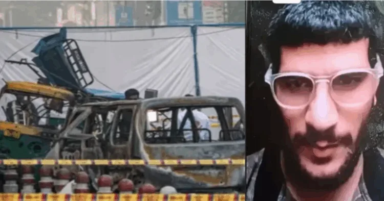 (Left) Red Fort Blast site (Right) JeM-linked doctor Dr Umar Nabi