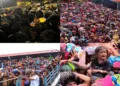 Thousands of devotees at the Sabrimala temple