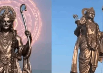PM Modi unveils 77-foot-tall statue of Bhagwan Ram