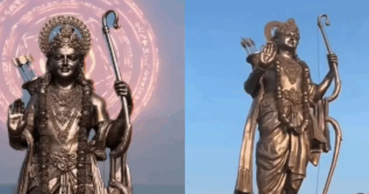 PM Modi unveils 77-foot-tall statue of Bhagwan Ram