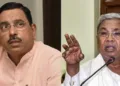 Union Minister Pralhad Joshi (Left), CM Siddaramaiah (Right)