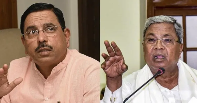 Union Minister Pralhad Joshi (Left), CM Siddaramaiah (Right)