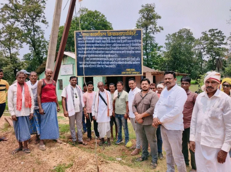 Villagers of Bansla and Junwani in Kanker district stand united beneath a warning board prohibiting entry of Pastors