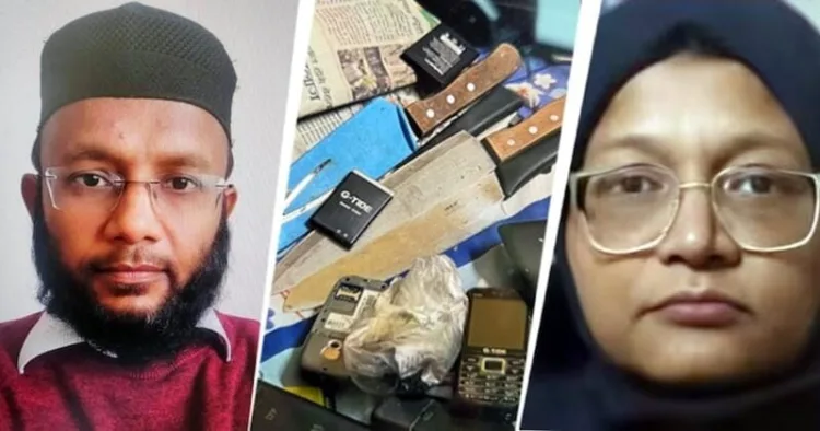 Parvez Ansari (Left) has been detained after the arrest of his sister Shaheen (Right) in connection to the Red Fort blast case (Source: India today)