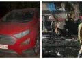 Faridabad Police have recovered a red Ford EcoSport (registration number DL 10 CK 0458) believed to be linked to the prime suspect, Dr Umar Nabi