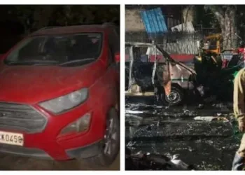 Faridabad Police have recovered a red Ford EcoSport (registration number DL 10 CK 0458) believed to be linked to the prime suspect, Dr Umar Nabi