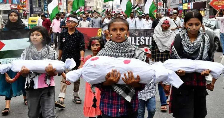 A protest march in Thiruvananthapuram, Kerala, held in support of Gaza, alleging genocide by Israel
