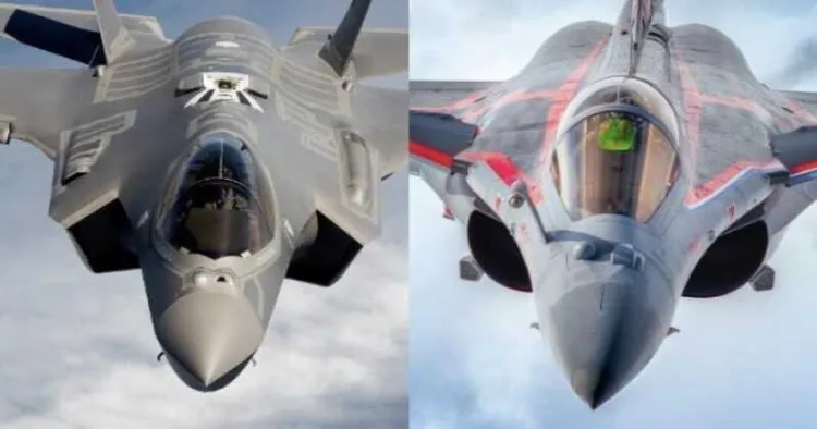 America's F-35 single engine stealth fighter and France made Rafale fighter Jet