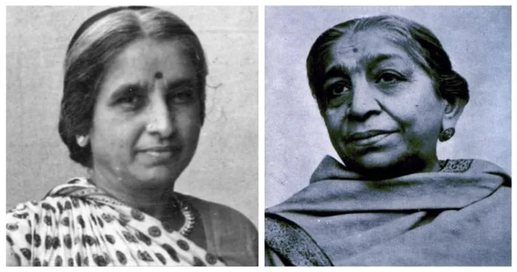Indian social activist Ammu Swaminathan (Left) and Freedom fighter Sarojini Naidu (Right)