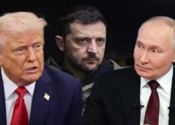 US President Donald Trump, Ukrainian President Volodymyr Zelenskyy and Russian President Vladimir Putin