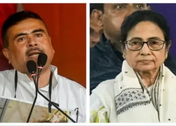BJP leader Suvendu Adhikari (Left) and West Bengal Chief Minister Mamata Banerjee (Right)