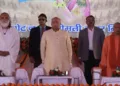 RSS Sarsanghalak Dr Mohan Bhagwat in the centre at Divya Gita programme that was held in Lucknow
