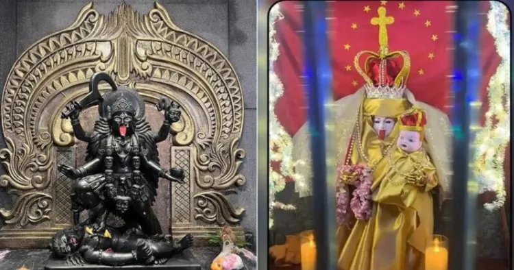 Kali murti turned into Mother Mary at Mumbai Mandir