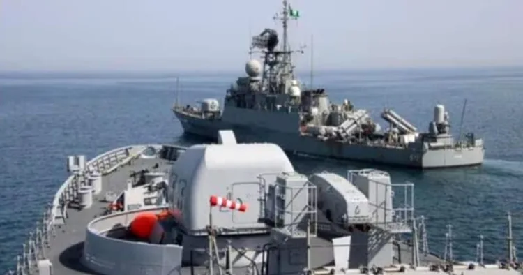 Vessels of the Indian Navy and the Royal Saudi Naval Force during the second edition of bilateral Al-Mohed Al-Hindi exercise in 2023