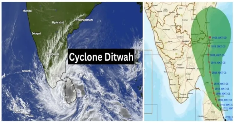 IMD map showing Cyclone Ditwah's track
