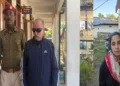 (Left) Former IAF Jr. Warrant Officer Kulendra Sharma arrested by Assam Police ( Right) Jyotika