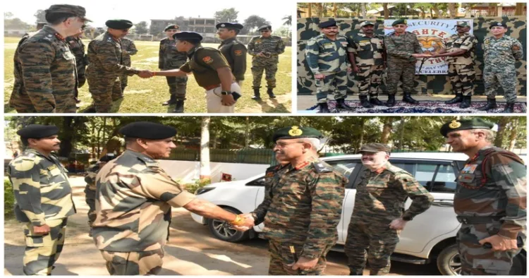 Eastern Command Commander Lt Gen R.C. Tiwari, along with General Officer Commanding Lt Gen Abhijit S. Pendharkar, visited the India-Bangladesh border areas in Mizoram and Tripura to review the prevailing security situation and preparedness