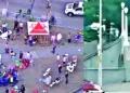 Rescue operations at the site of shooting and Father-son shooters