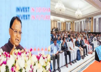 Chief Minister Mohan Charan Majhi addressing the investors meet