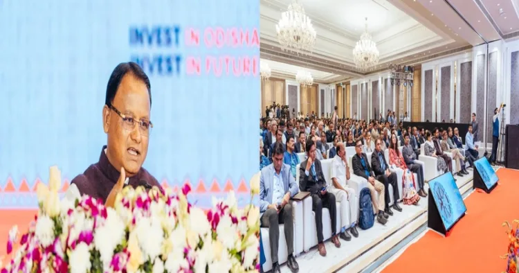 Chief Minister Mohan Charan Majhi addressing the investors meet