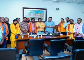 State Law Minister Prithviraj Harichandan spoke to cow-protection activists who were on a hunger strike