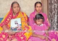 “Who will give us justice”: Grieving wives of Hargovind Das and Chandan Das sitting at the verandah of their house (Photo: Organiser)