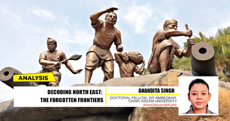 The bronze statues at the Saraighat War Memorial Park in Agyathuri, Assam, commemorating the Battle of Saraighat