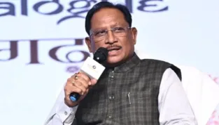 Chhattisgarh CM Vishnu Deo Sai at Panchjanya Conclave, Nava Raipur, Image Courtesy - Chhattisgarh govt