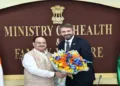 Union Health Minister JP Nadda with Norway's Health and Care Services Minister Jan Christian Vestre