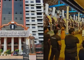 (L) Kerala High Court (R) Bouncers in Trippoonithura temple