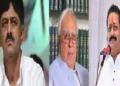 (From Left To Right) Karnataka Deputy CM DK Shivkumar, Supreme Court Lawyer Kapil Sibal, BJP MLA Basanagouda Patil Yatnal