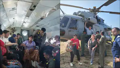 The Indian Air Force rescued several stranded passengers in cyclone-hit Sri Lanka
