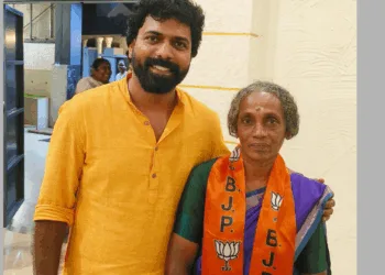 BJYM leader Shyamraj with Janaki