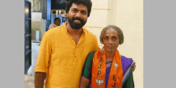 BJYM leader Shyamraj with Janaki