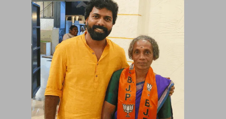 BJYM leader Shyamraj with Janaki