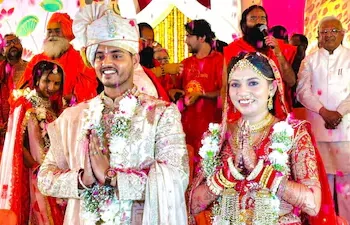 Chief Minister Mohan Yadav’s younger son, Abhimanyu Yadav, married Dr Ishita Yadav. (X)