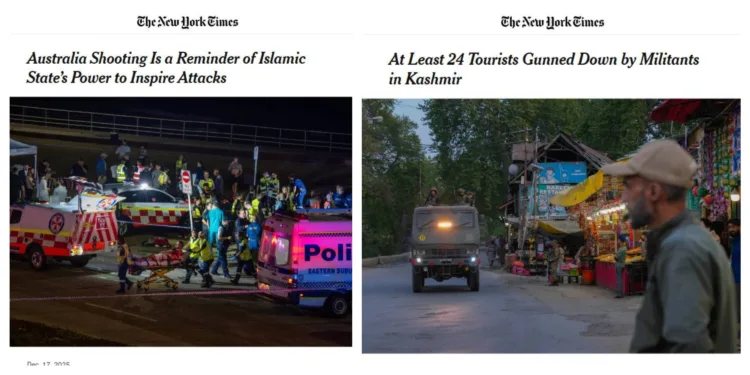 The contrast in coverage of two incidents by global media outlets
