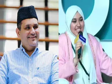 (L) Panakkad Munavarali Shihab Thangal (R) Fathima Nargese