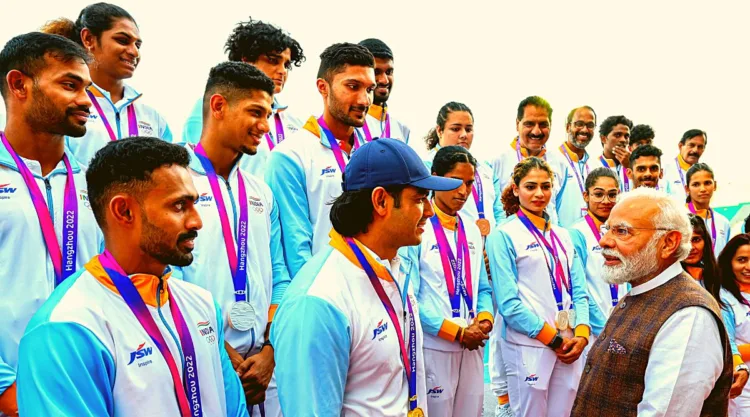 PM Modi with Indian Athletes