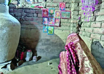 In Jharkhand's Sahibganj village, Hindu festivals are curtailed, this woman from Santhal Pargana, offers her Chhath prayers silently inside her home (November 7, 2024)