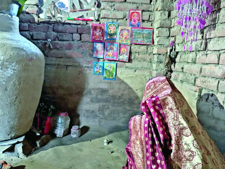 In Jharkhand's Sahibganj village, Hindu festivals are curtailed, this woman from Santhal Pargana, offers her Chhath prayers silently inside her home (November 7, 2024)