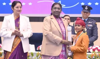 President Droupadi Murmu presented Pradhan Mantri Rashtriya Bal Purushkar 2026, Image courtesy X- Rashtrpatibhvn