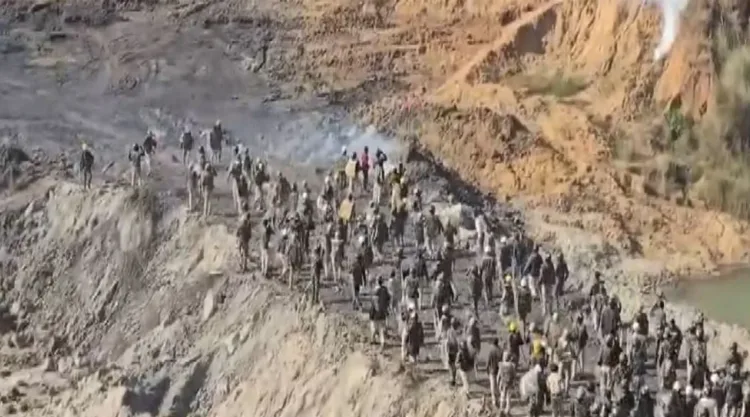Protest over coal mine extension turns violent in Surguja of Chhattisgarh, ANI Photo