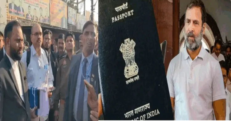 Petitioner S Vignesh Shishir speaking to the reporters about the Rahul Gandhi UK citizenship case outside the Raebareli court