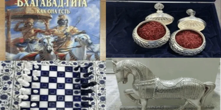 PM Modi presents Putin with Bhagavad Gita, chess set, and silver horse