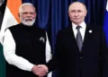 (Left) PM Narendra Modi (Right) Russian President Vladimir Putin