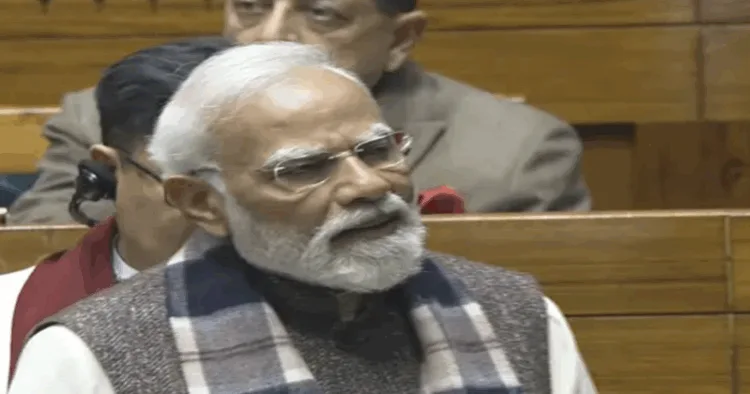 PM Narendra Modi addressing the Lok Sabha