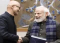 (Left) Microsoft Chairman and CEO Satya Nadella (Right) PM Narendra Modi