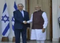 (Left) Israeli Prime Minister Benjamin Netanyahu (Right) Prime Minister Narendra Modi